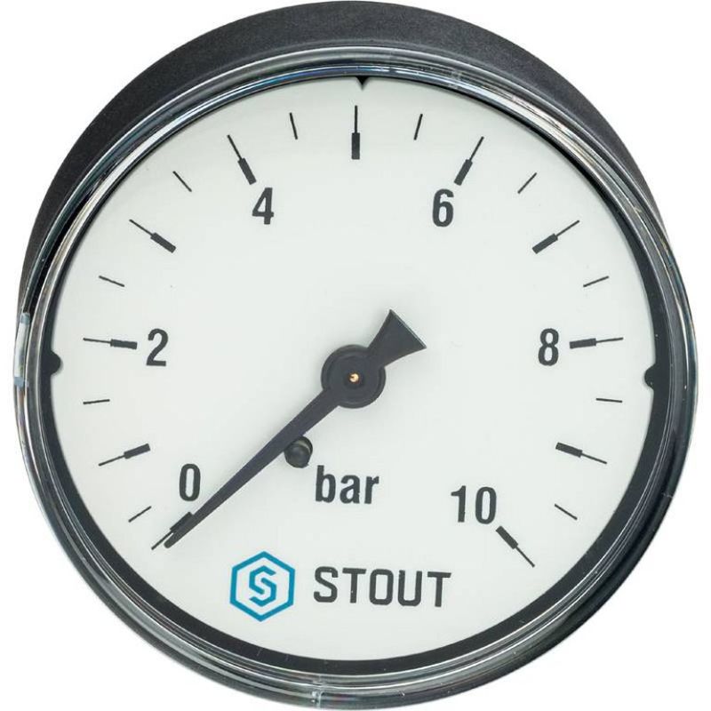 STOUT Манометр аксиальный. Корпус Dn 63 мм 1/4", 0...10 бар, кл.2.5