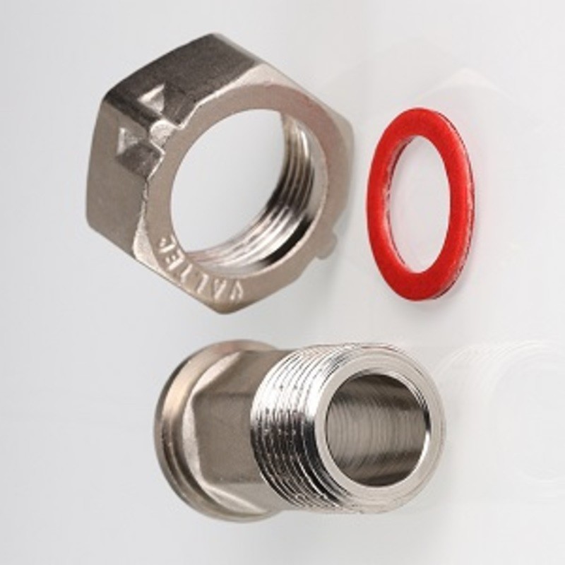 Штуцер с накидной гайкой (никель) 1/2" VALTEC (упак-10шт)