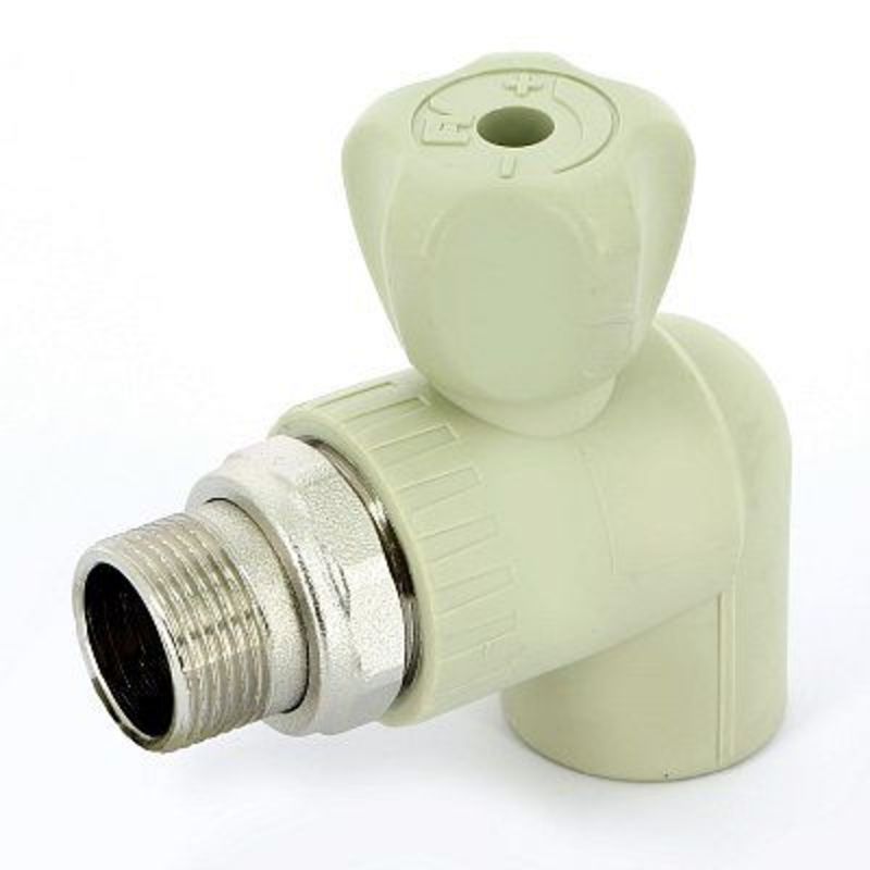 Кран полипр. шаровой радиаторный УГЛОВОЙ Д=20*1/2" FV (50/1)