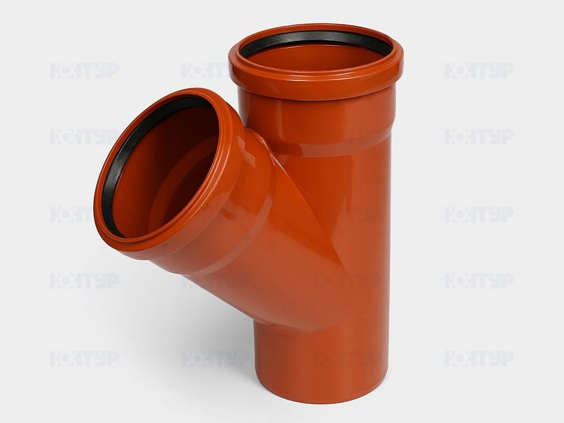 Тройник с уплотнительной резинкой 110x110x45 нар. кан. ОРАНЖ КОНТУР РР (уп.20шт)