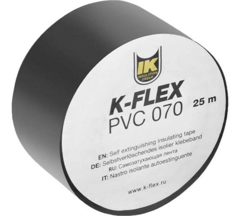 Клейкая лента K- FLEX из ПВХ черная рулон 25 м х 38 мм (24)